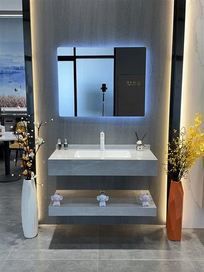 ตู้หินชนวนในห้องน้ำสไตล์ชนบท