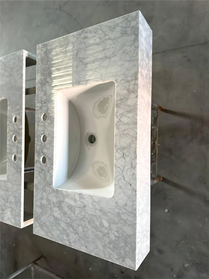 Carrara white marble countertops